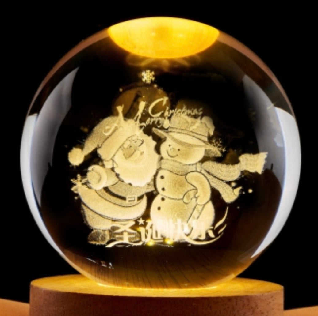 Christmas- 3D Crystal Lamp Night Lights Astronaut Planet Globe 3D Solar System With LED Light Base Astronomy Gift Lamp Birthday Gift Lamps For Mother Girlfriend Crystal