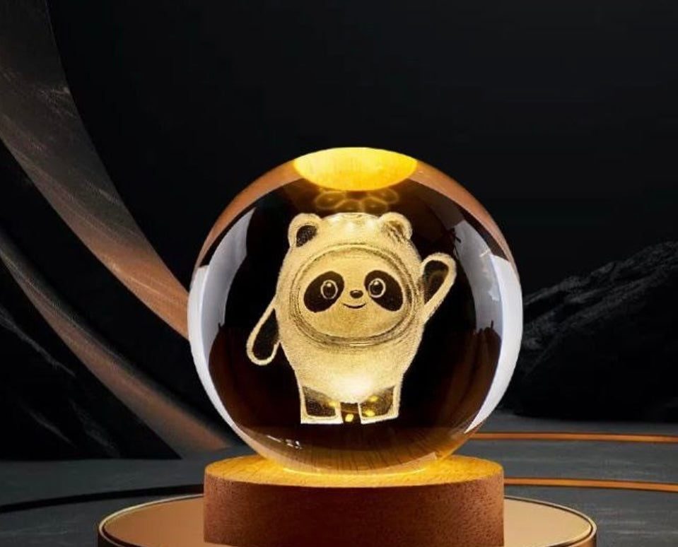 Panda Crystal Ball Lamp 3D