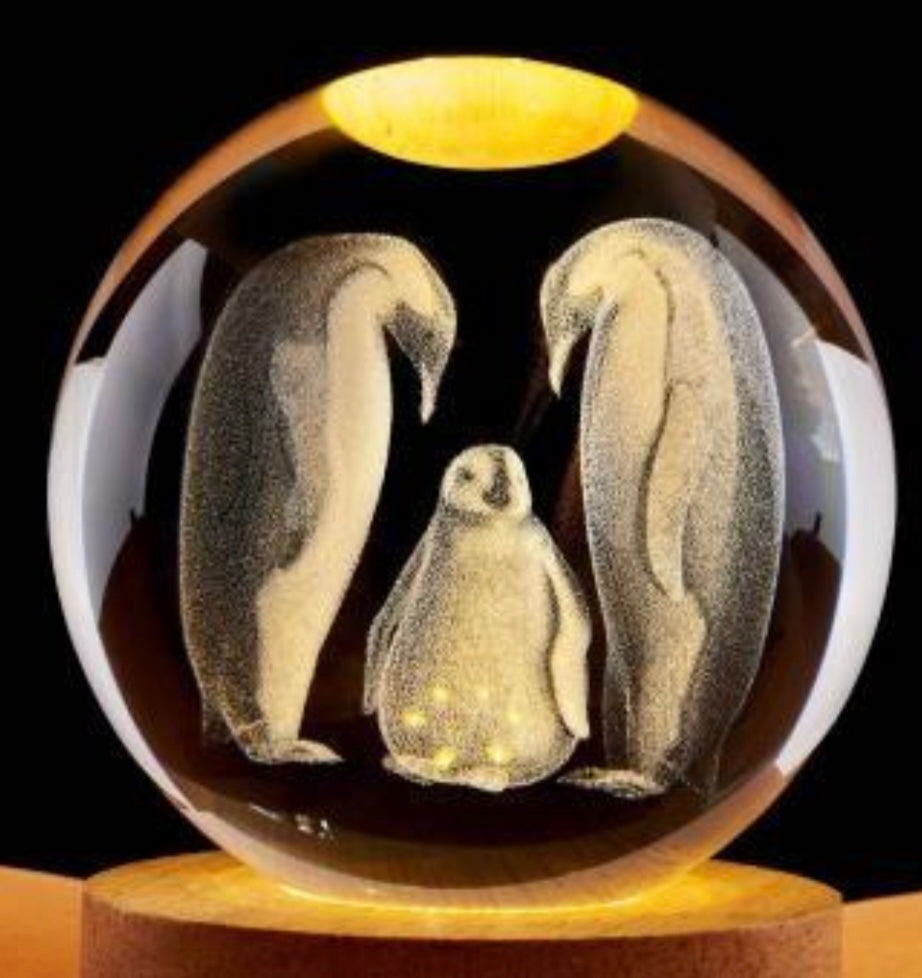 Penguin -3D Gifts for Women - Crystals Ball - Glass Animals Figurine Penguin Decor Stuff for Anniversary, Birthday, Best Friend, Lovers Keepsake Paperweight