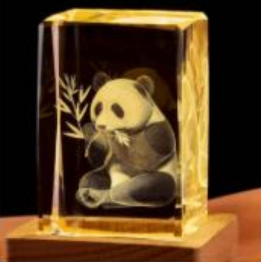 Panda -Crystal Statue 3D Art Ornaments Glass Etched Birthday Gifts for Kids Boys Girls