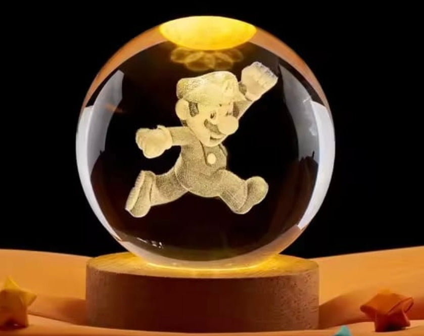 Mario 3D laser crystal globe