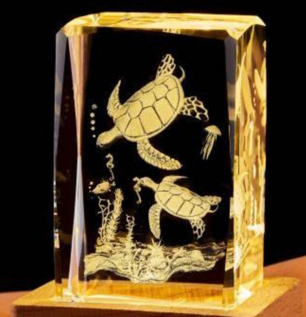 Sea turtle figurine -3D laser crystal or sculpture