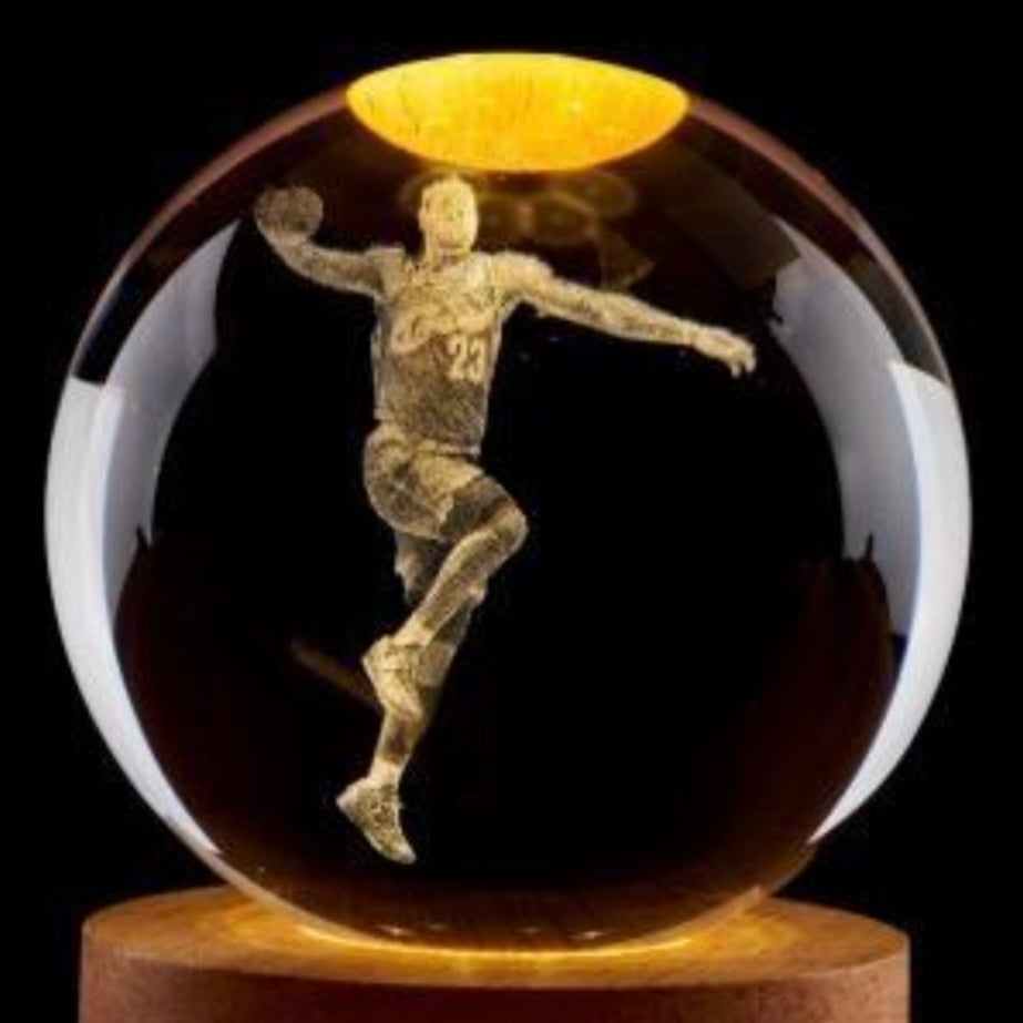 Basketball player 3D engraved crystal night light or keepsake