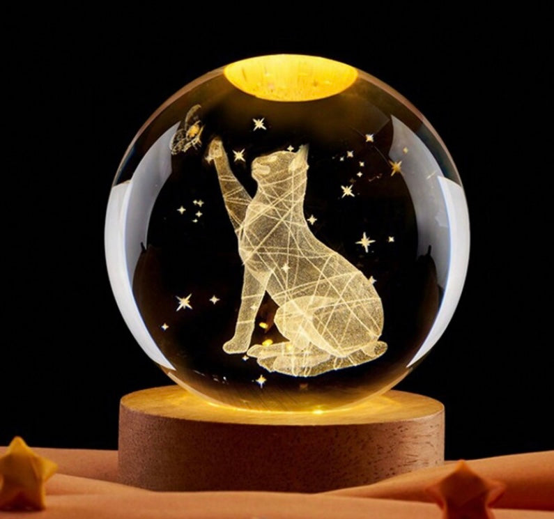 Cat Gifts for Women 3D Crystal Ball